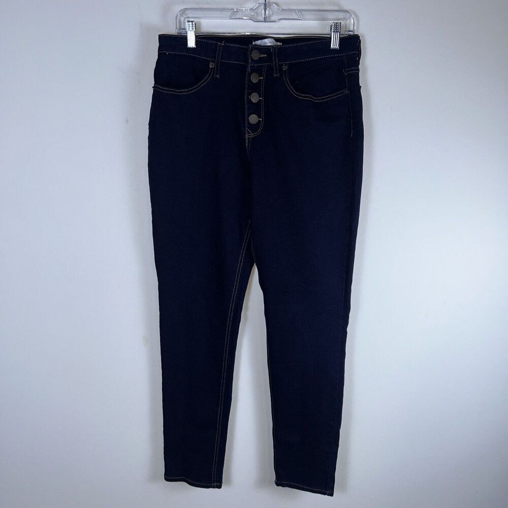 No Boundaries Jeans Juniors 15 High Rise Button Fly Dark Wash Skinny Stretch